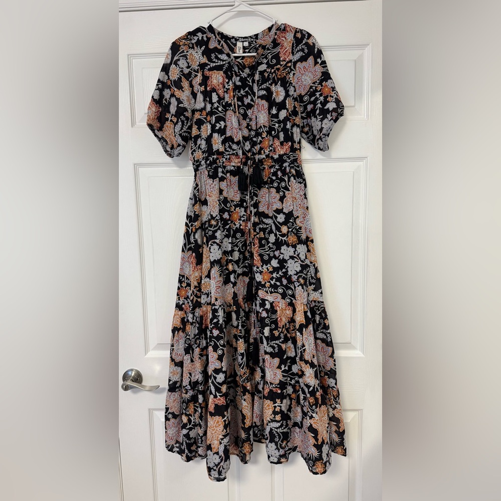 EUC Maxi Floral Sundress with Puff Sleeves